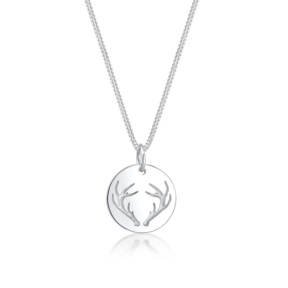 Elli Elli Collier Femme Pendentif en Bois de Cervidé de Base en Argent Sterling 925 Bijoux