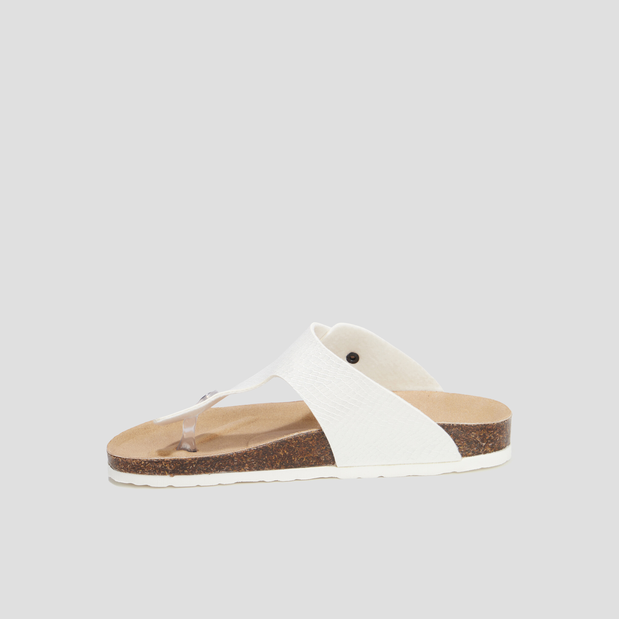 Mules plates entredoigts blanc femme | La Halle