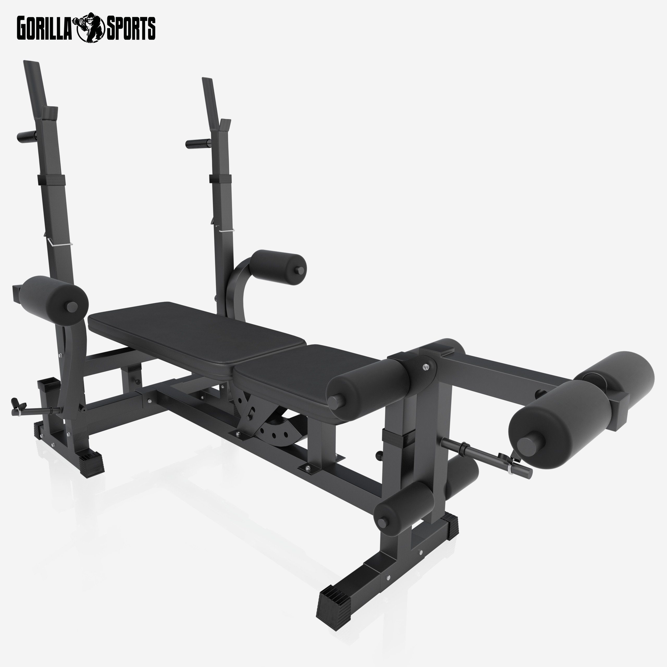 GORILLA SPORTS Kraftstation Hantelbank - Hantelset 100 kg, Ablage, Verstellbar - Trainingsbank