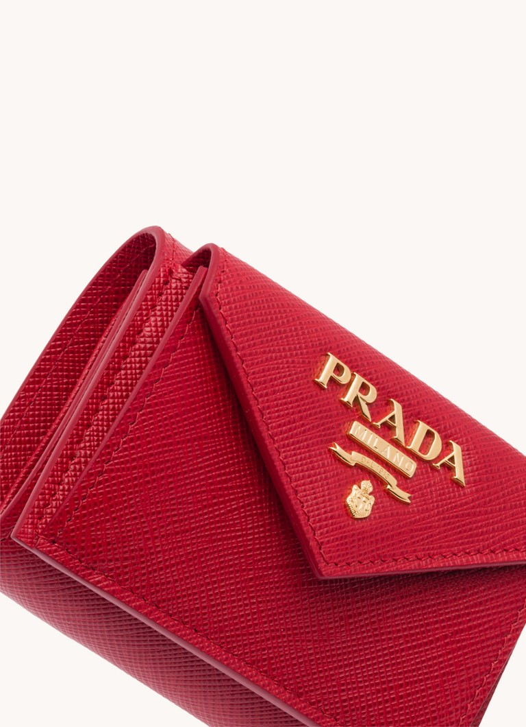 Portofel mic din piele cu logo-ul Prada