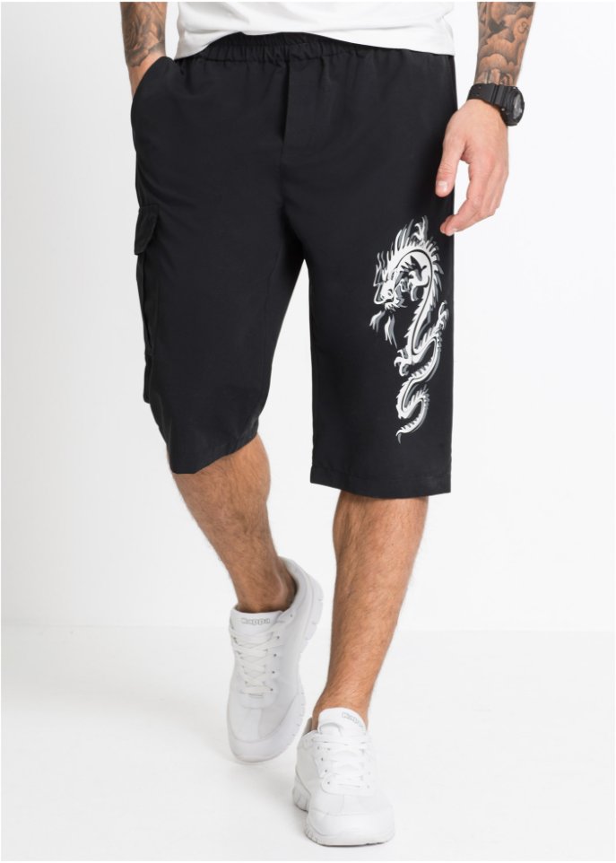 Long-Bermuda aus recyceltem Polyester, Regular Fit