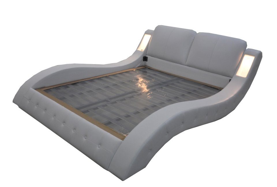 JVmoebel Bett Design Luxus Bett Polster Ehe Hotel Moderne Betten Leder 180/200