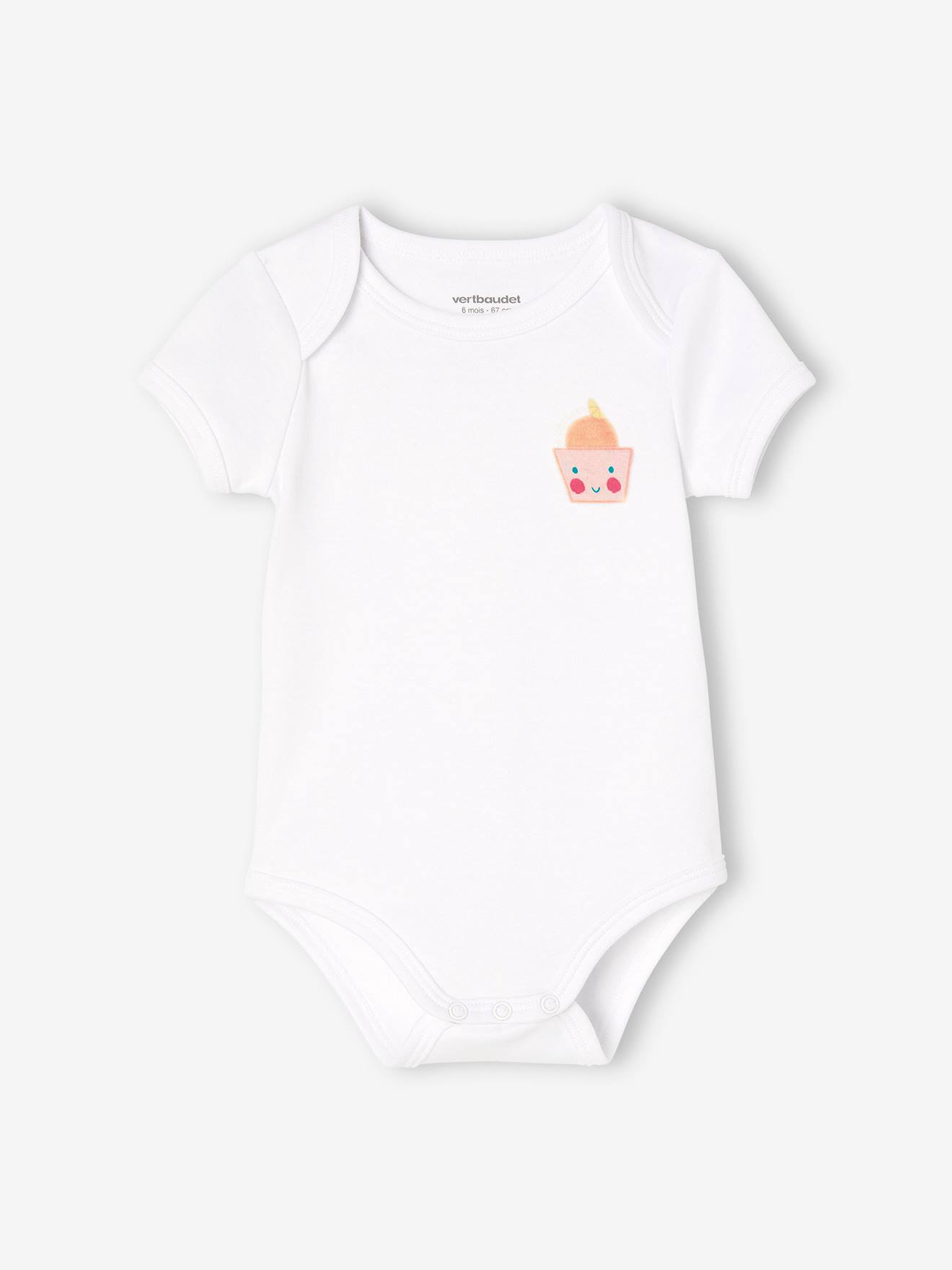 Lot de 3 bodies manches courtes bébé emmanchure américaine abricot poudré