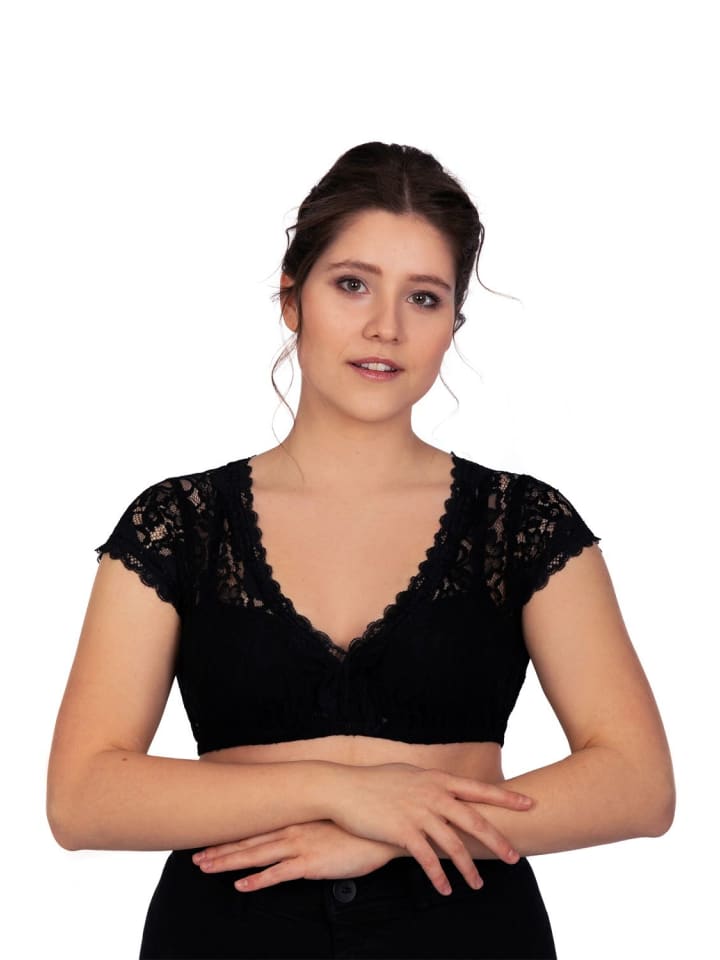Edelnice Dirndlbluse Leonie schwarz in schwarz günstig kaufen