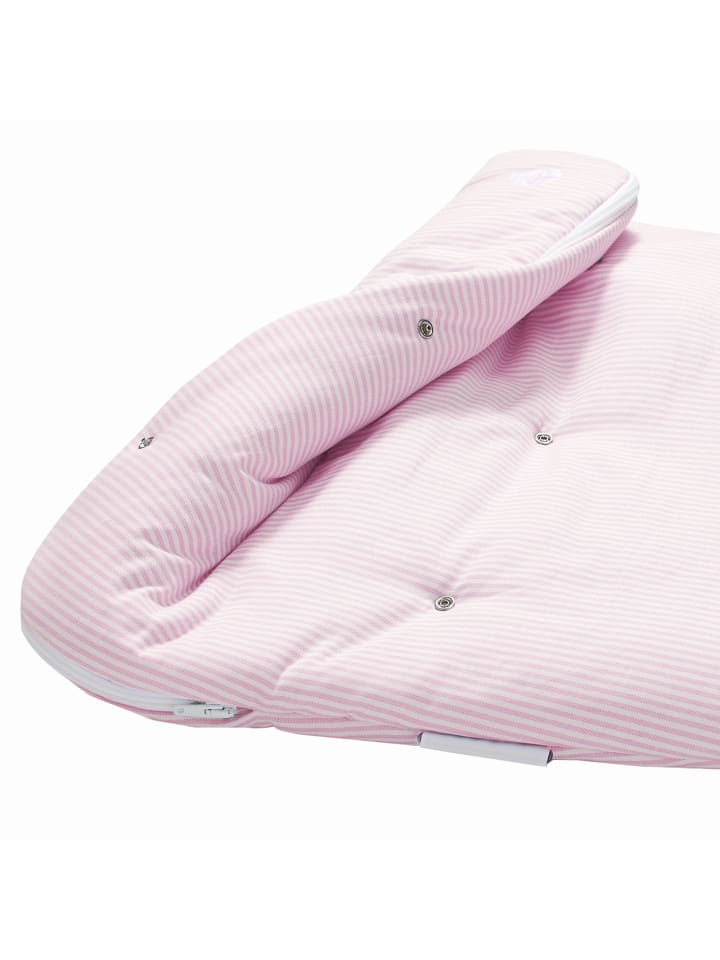 nordic coast company  Schlafsack Rosa Weiß gestreift günstig kaufen 110