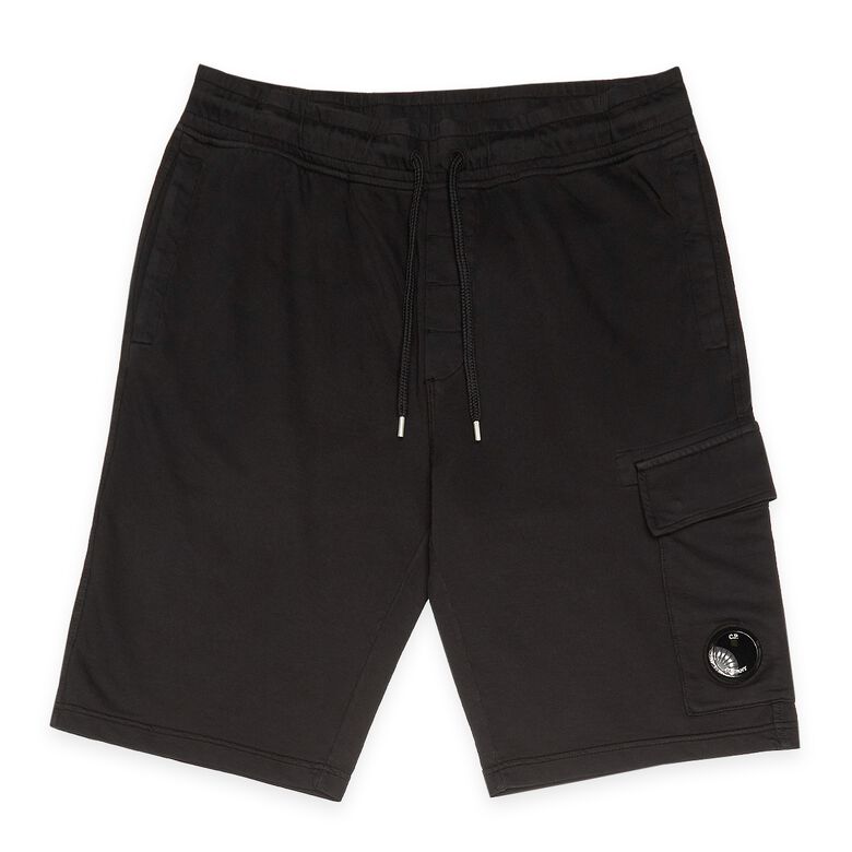 C. P. Company Light Fleece Utility Shorts Black