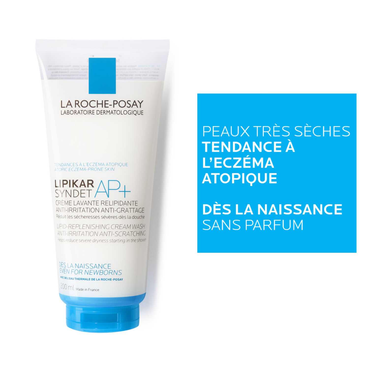 la roche-posay Lipikar Syndet AP+ Crème Lavante Relipidante, Anti-Irritations