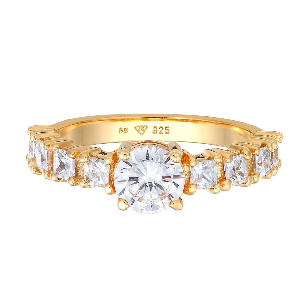 Elli Elli Bague Femmes Bague de fiançailles élégante avec Cristal de Zirconium en Arge Bague