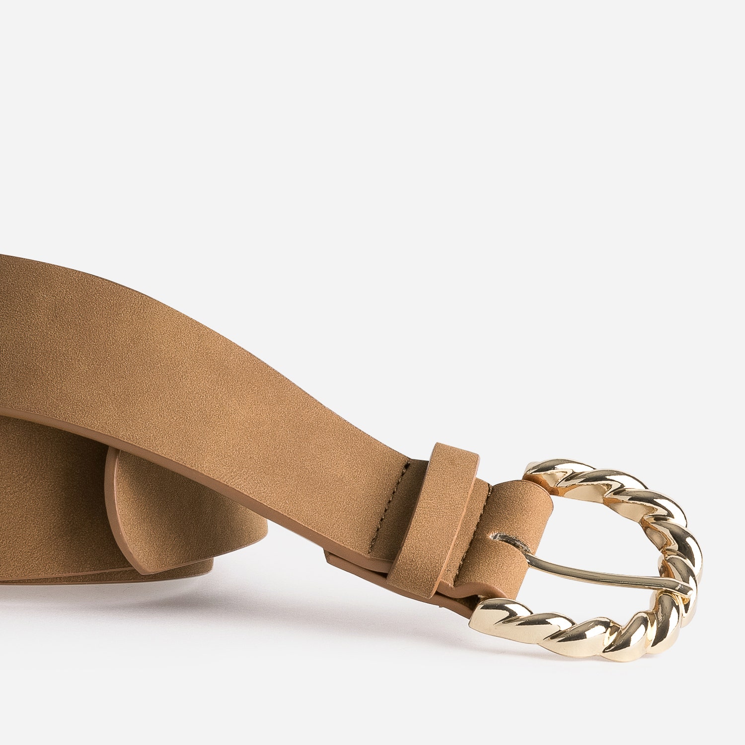 Ceinture camel avec boucle torsadée