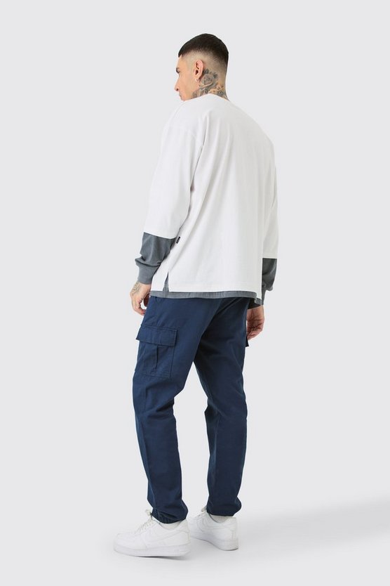 Tall Slim-Fit Cargo-Hose mit elastischem Bund