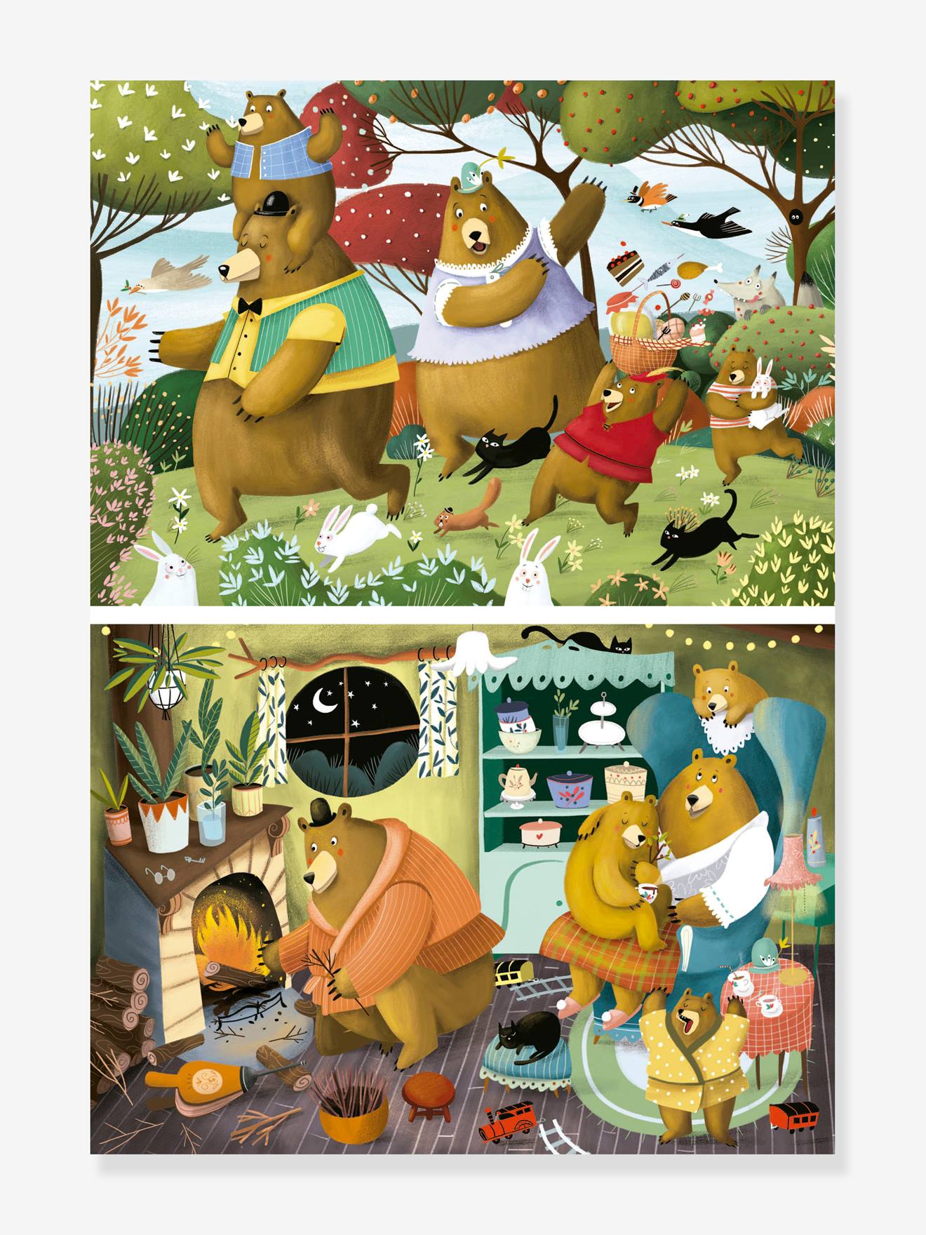 Educa 2 Kinder Puzzles Geschichten aus dem Wald EDUCA, 20 Teile - grün