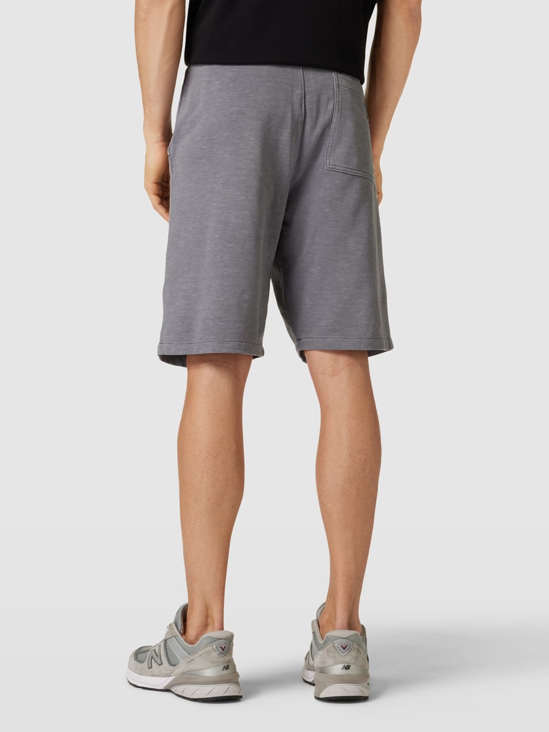 Sweatshorts mit Tunnelzug Modell 'Washer' in mittelgrau