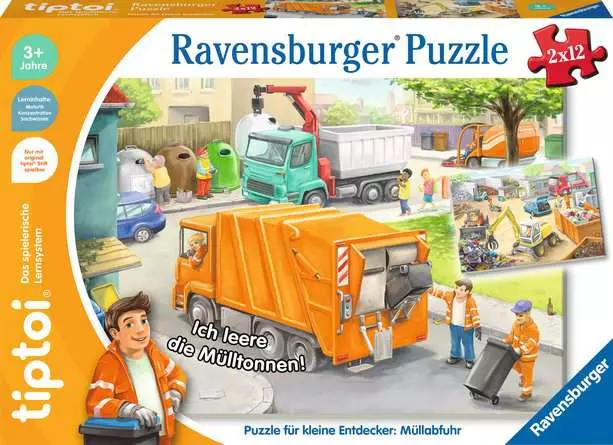 Kinderpuzzle ab 3 Jahren - tiptoi® Puzzle für kleine Entdecker: Müllabfuhr - 12 Teile