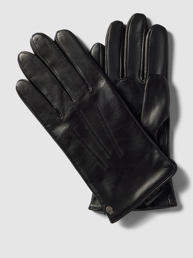 Handschuhe aus echtem Leder in schwarz
