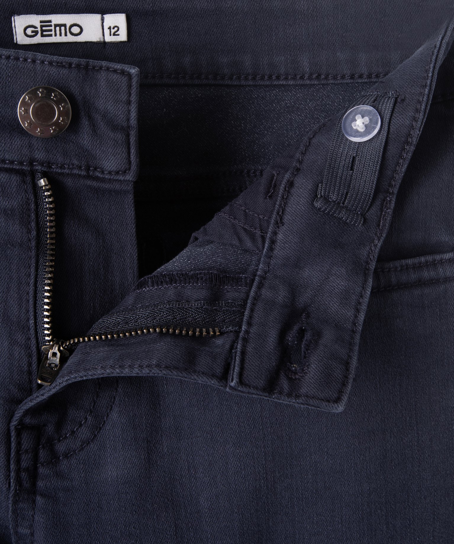 Pantalon en coton stretch coupe slim 5 poches Garçon marine | GEMO