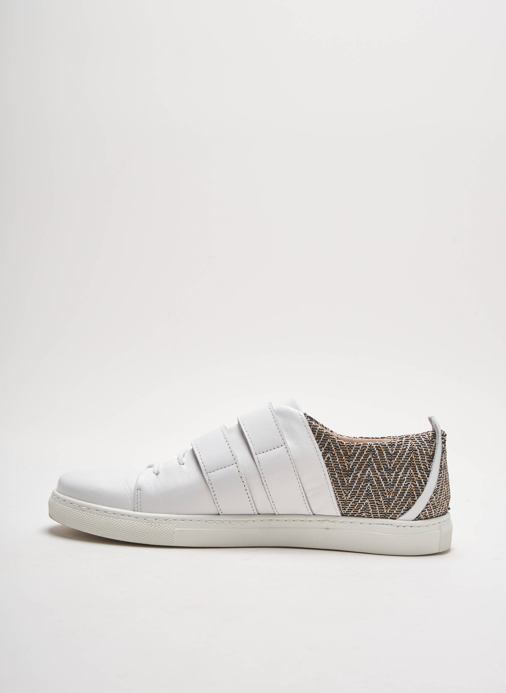 M Moustache Baskets Femme couleur blanc