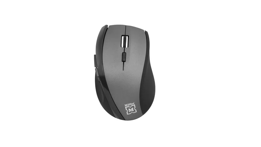 Müller 5-Tasten Funk-Maus mit optischem Sensor, schwarz/grau