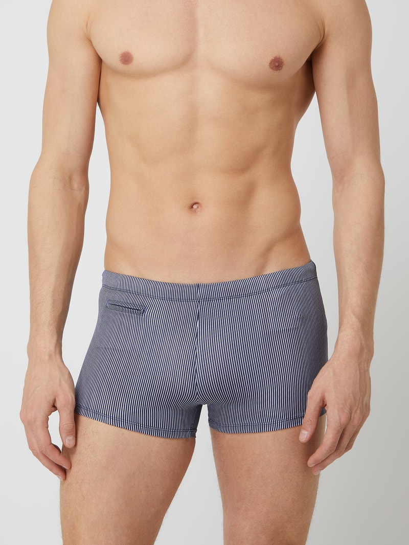 Badehose mit Streifenmuster in marineblau