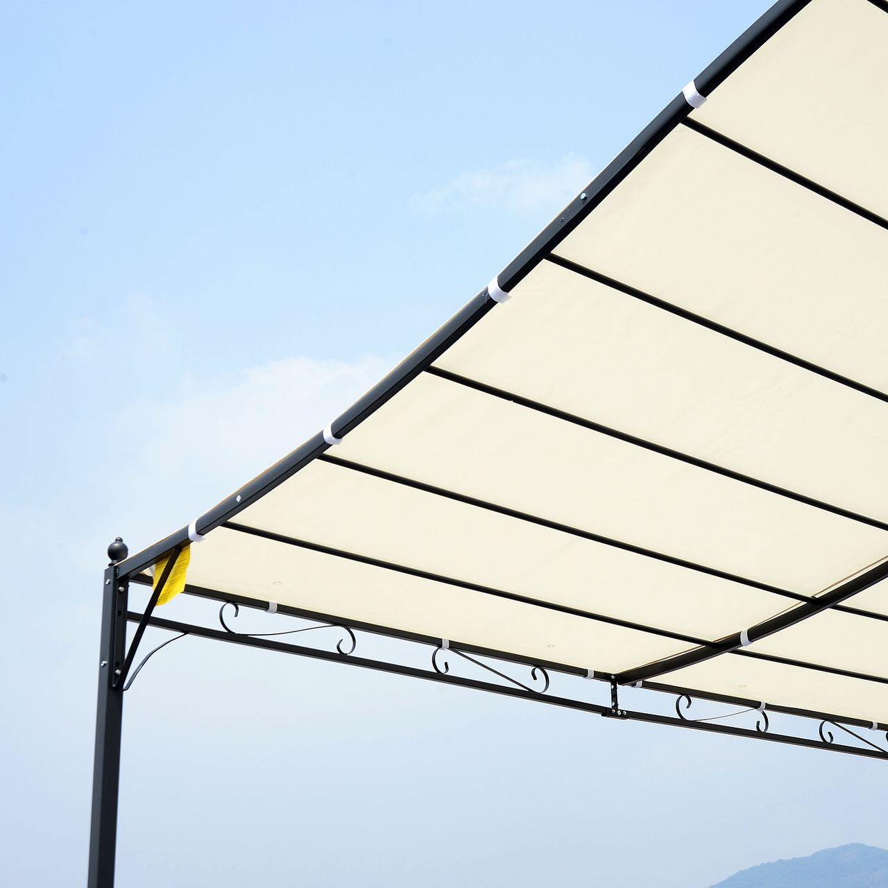 Outsunny Pergola Gartenpavillon Pavillon Überdachung Zelt Metall Creme
