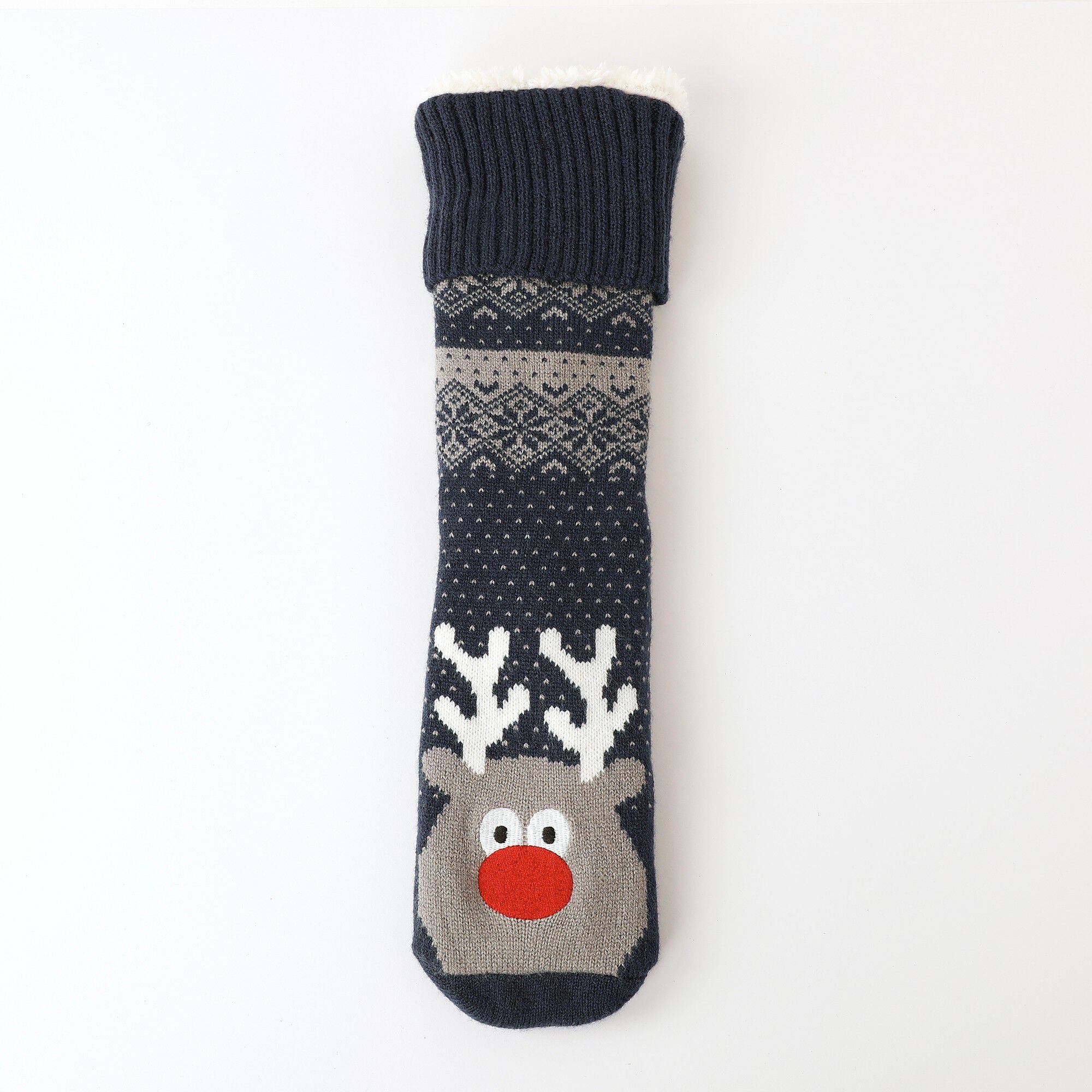 Chaussons-chaussettes fourrés antidérapants