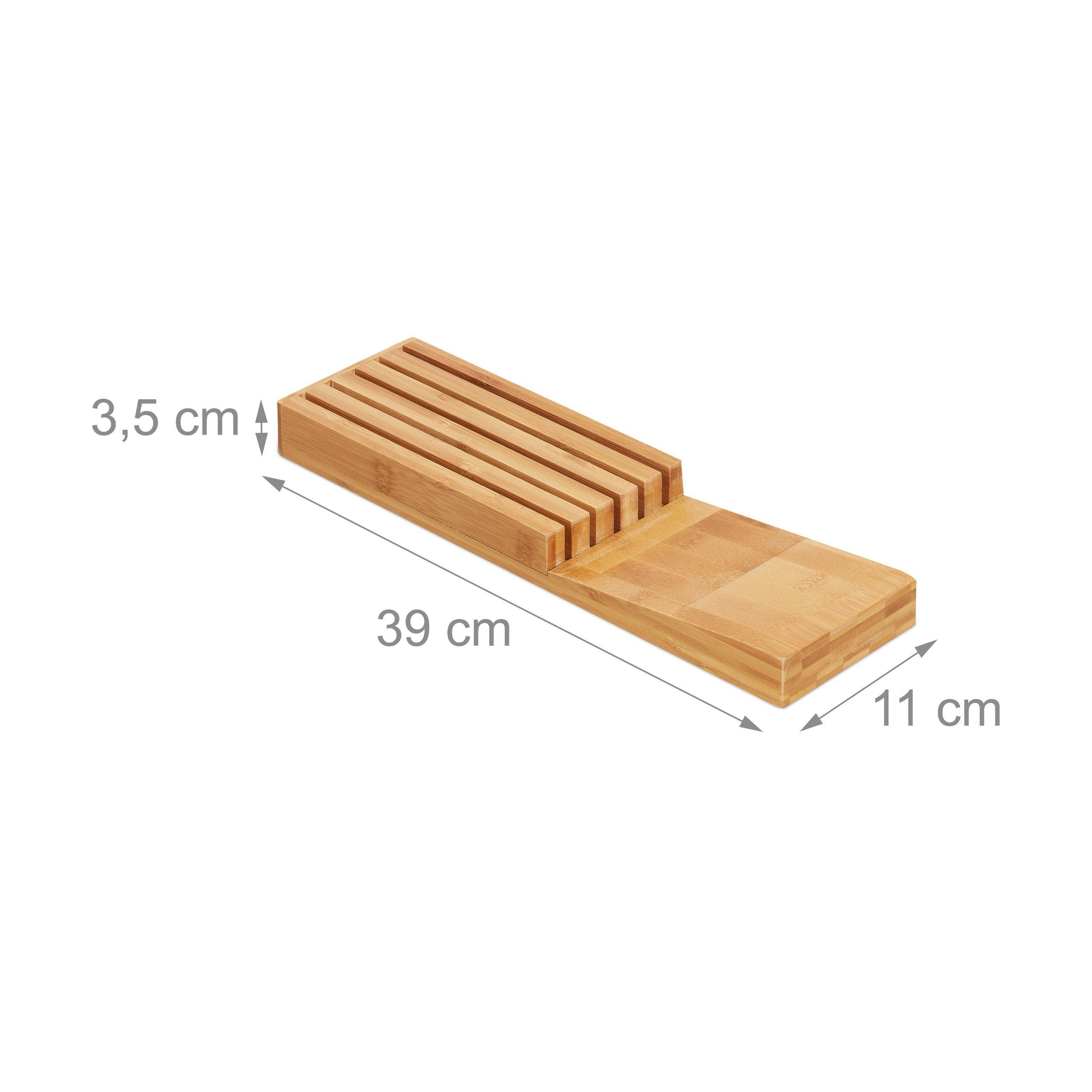 relaxdays Messerblock Messerorganizer Bambus für 5 Messer