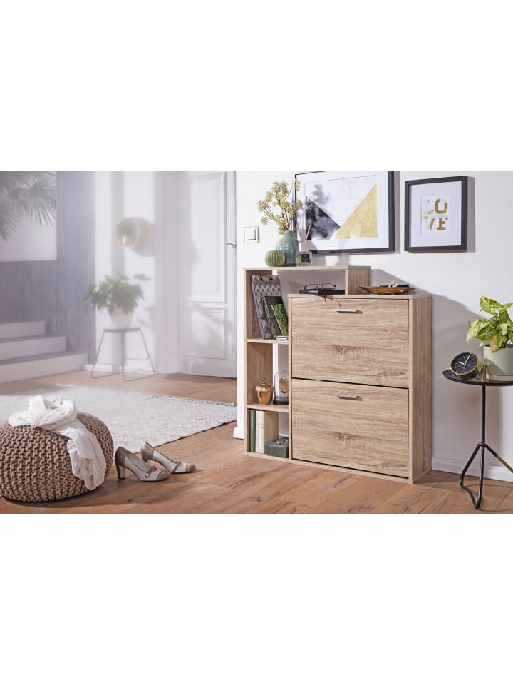 KADIMA DESIGN Schuhkipper | Sonoma Eiche, 85x24x93cm, 2 Fächer, 12 Paar günstig kaufen onesize