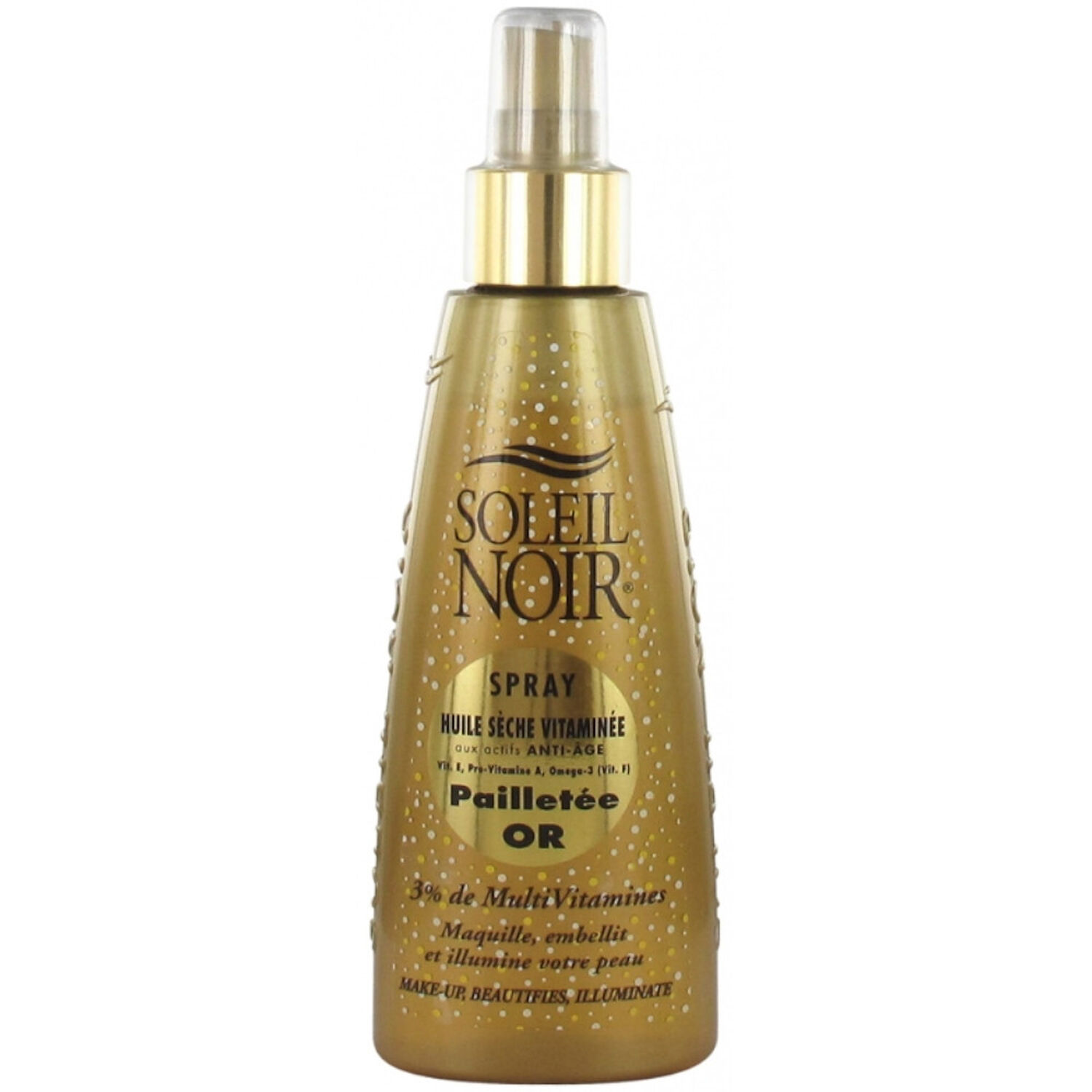 Soleil Noir Spray Huile Sèche Vitaminée Pailletée Or