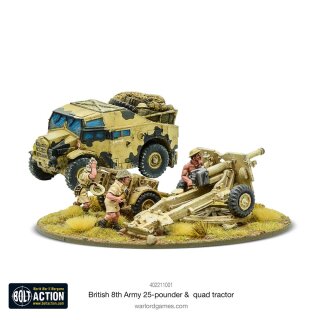 8th Army 25 Pounder Light Artillery Quad & Limber