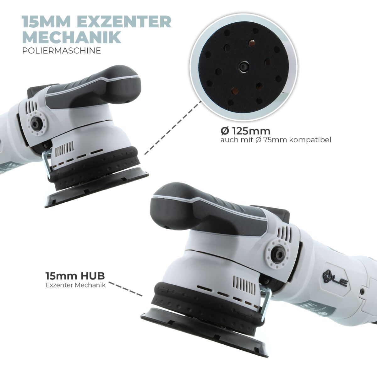 Liquid Elements T4000 V2 Exzenter Poliermaschine 15mm HUB