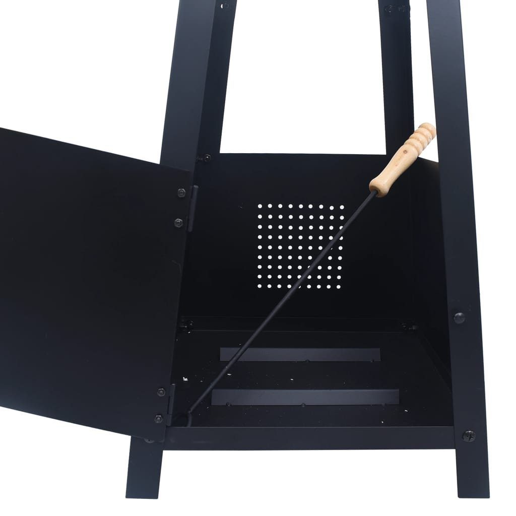 vidaXL Feuerstelle Feuerstelle Schwarz 35×35×99 cm Stahl