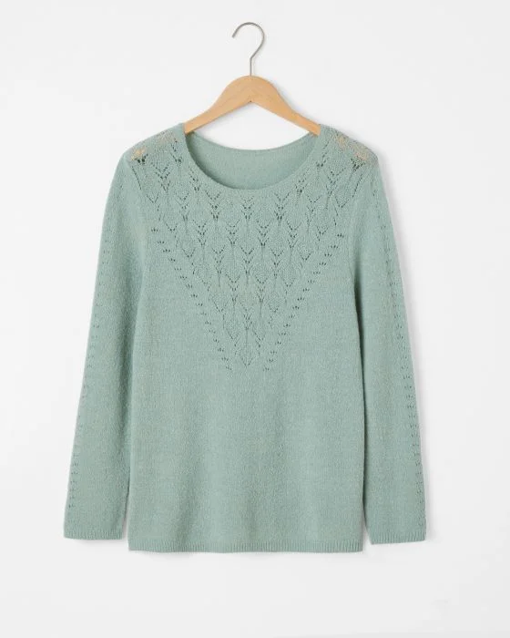 Pull maille ajourée mélange alpaga