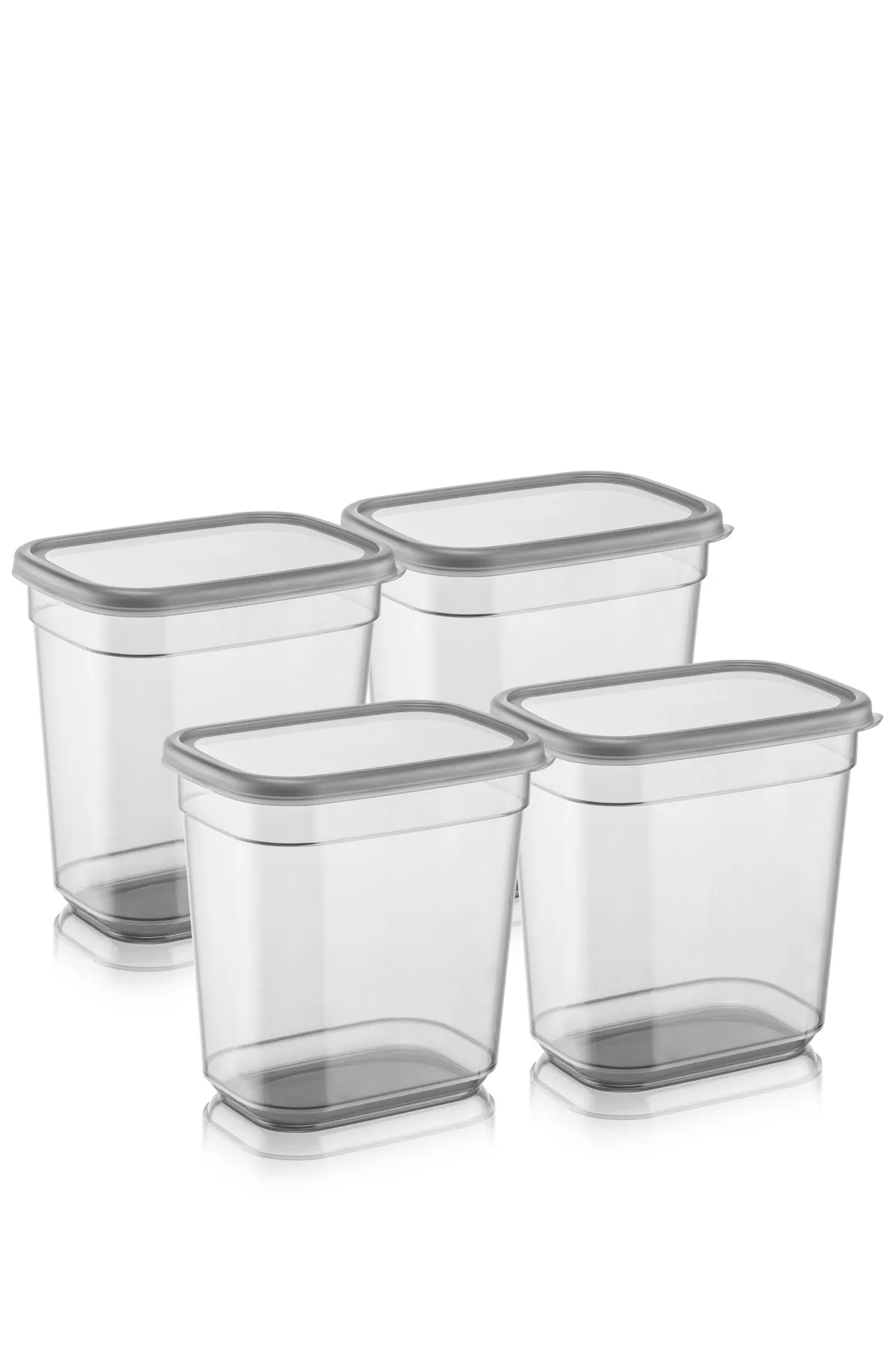 Meleni Home  Set mit 4 beschrifteten rechteckigen Elina-Aufbewahrungsbehältern – Tabletten-Reinigungsmittel-Aufbewahrungsbox 2 Lt