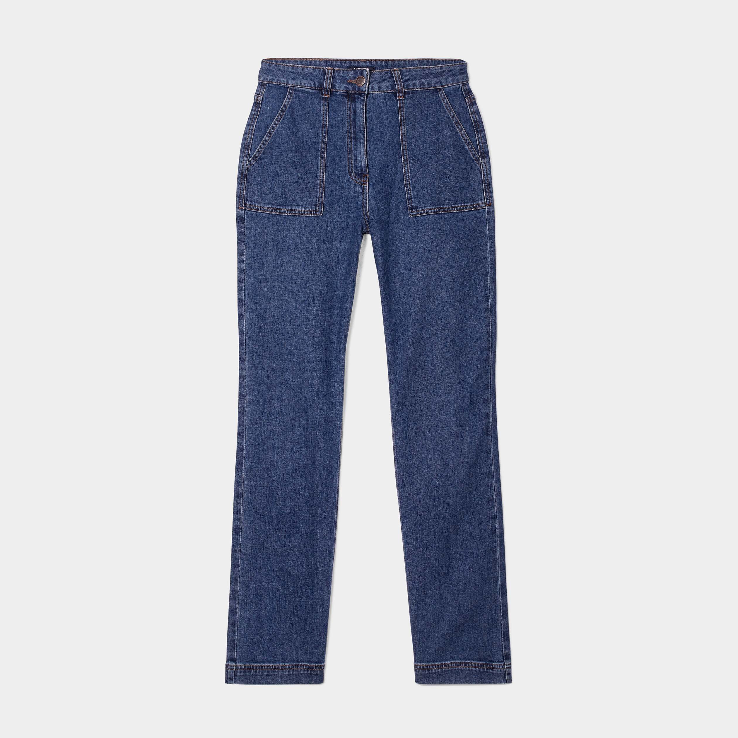 Jeans bootcut taille standard denim brut femme | La Halle