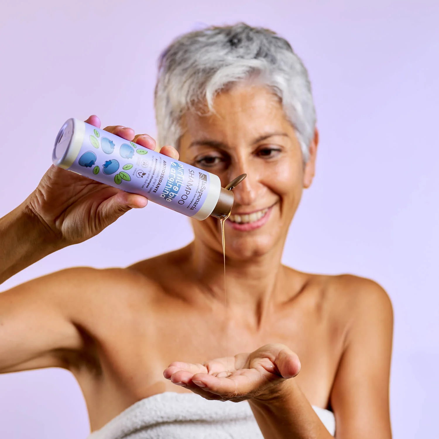 Champú orgánico de arándanos y arginina para cabello y cuero cabelludo - Champú iluminador, champú protector del color
