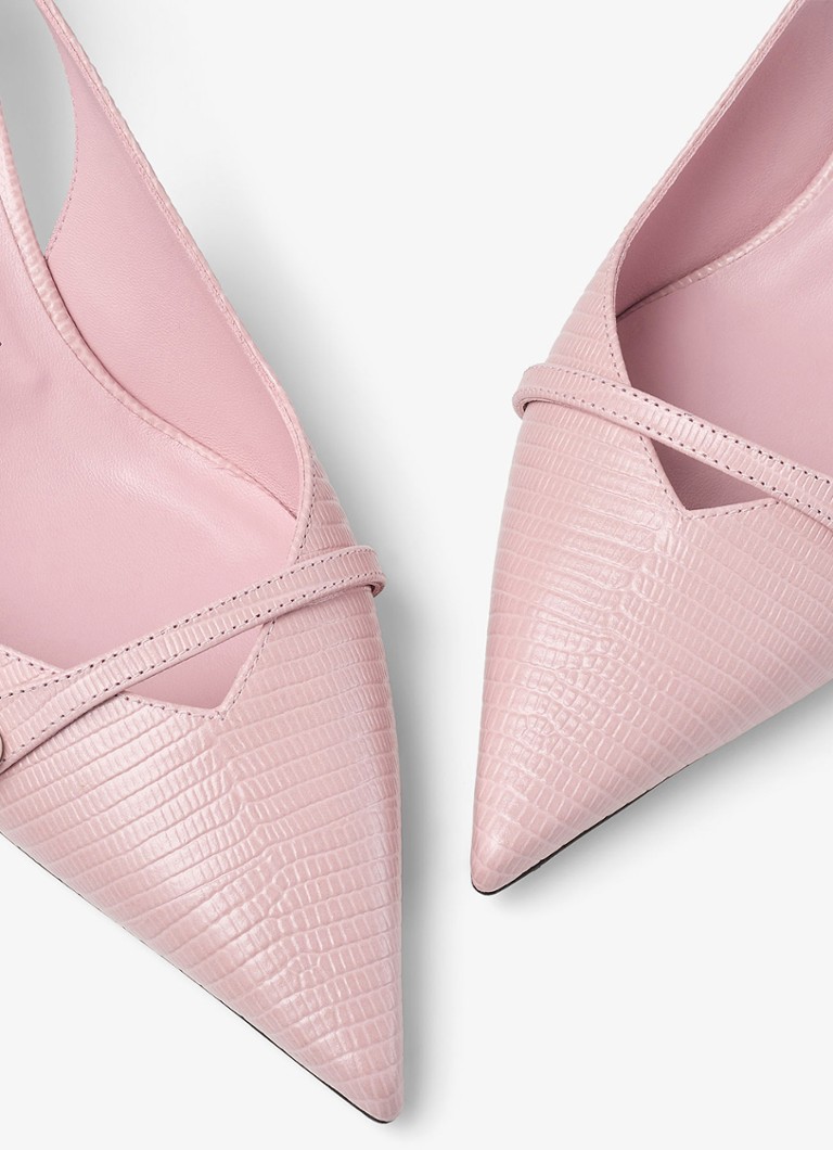 Slingback Jimmy Choo Amita 45 con texture effetto coccodrillo