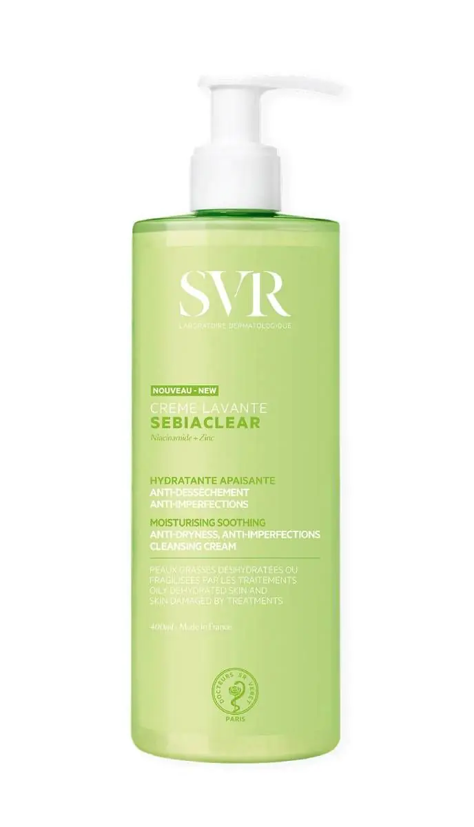 SVR Sebiaclear Creme Lavante – raminamasis valomasis kremas jautriai ir į spuogus linkusiai odai.
