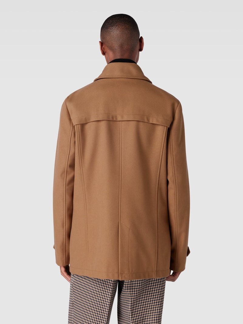 Jacke mit Umlegekragen und Ärmelriegeln in beige