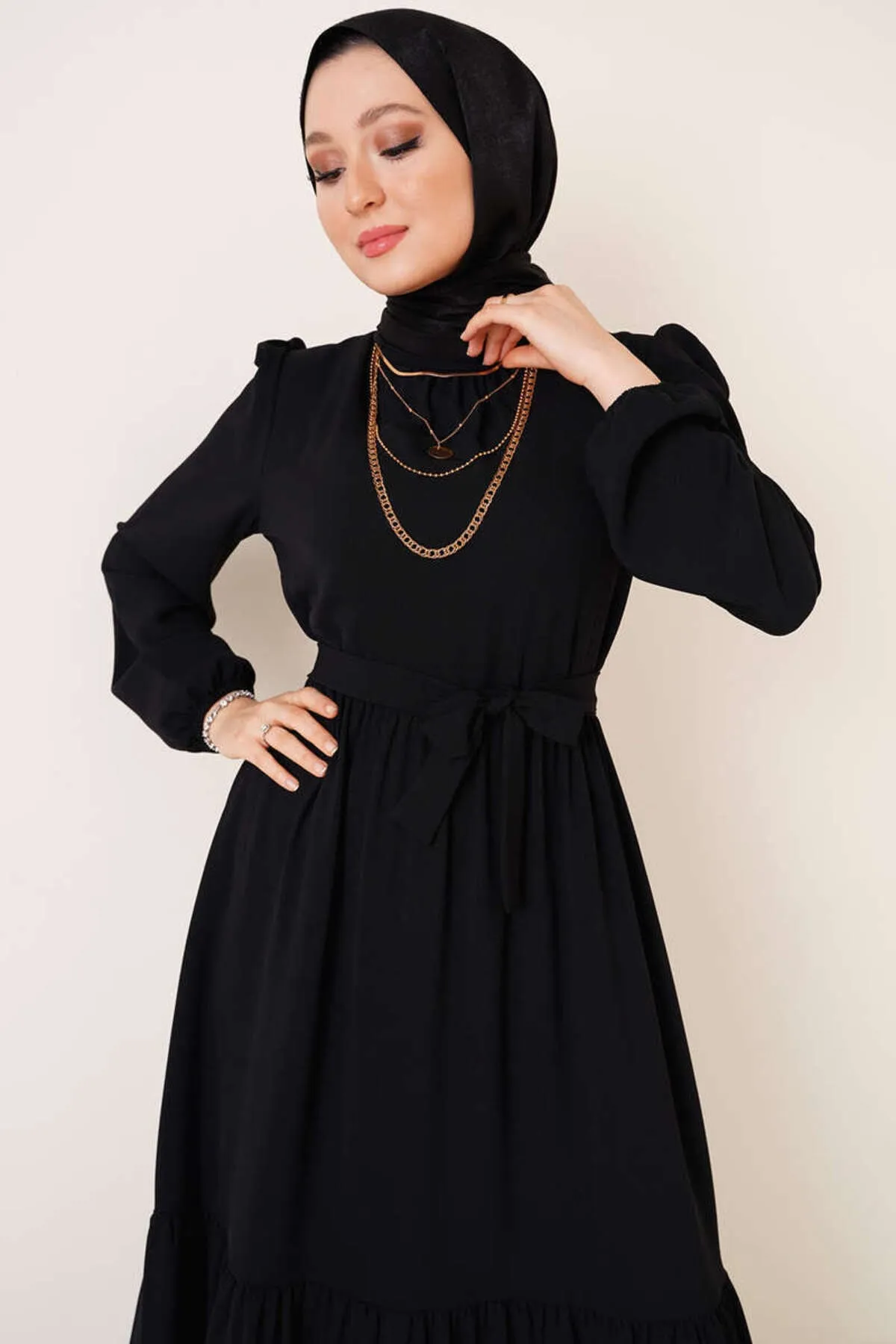 VOLT CLOTHİNG  Ayrobin-Kleid für Damen mit gerafftem Detail am Kragen