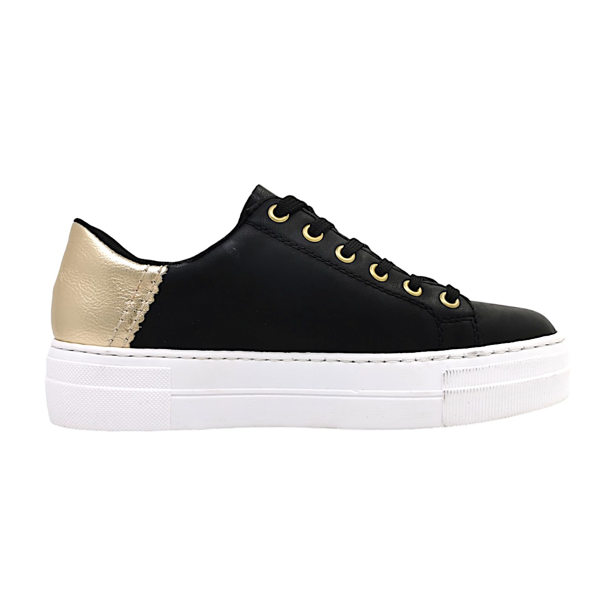 Rieker France/Kasanga/Turin N4931-00 Schwarz 00 Schwarz/ Gold