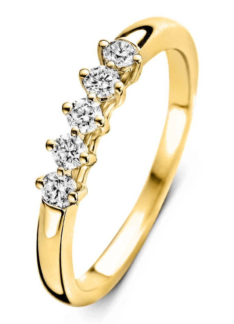 Diamond Point Yellow gold ring 0.25 ct diamond Hearts & Arrows