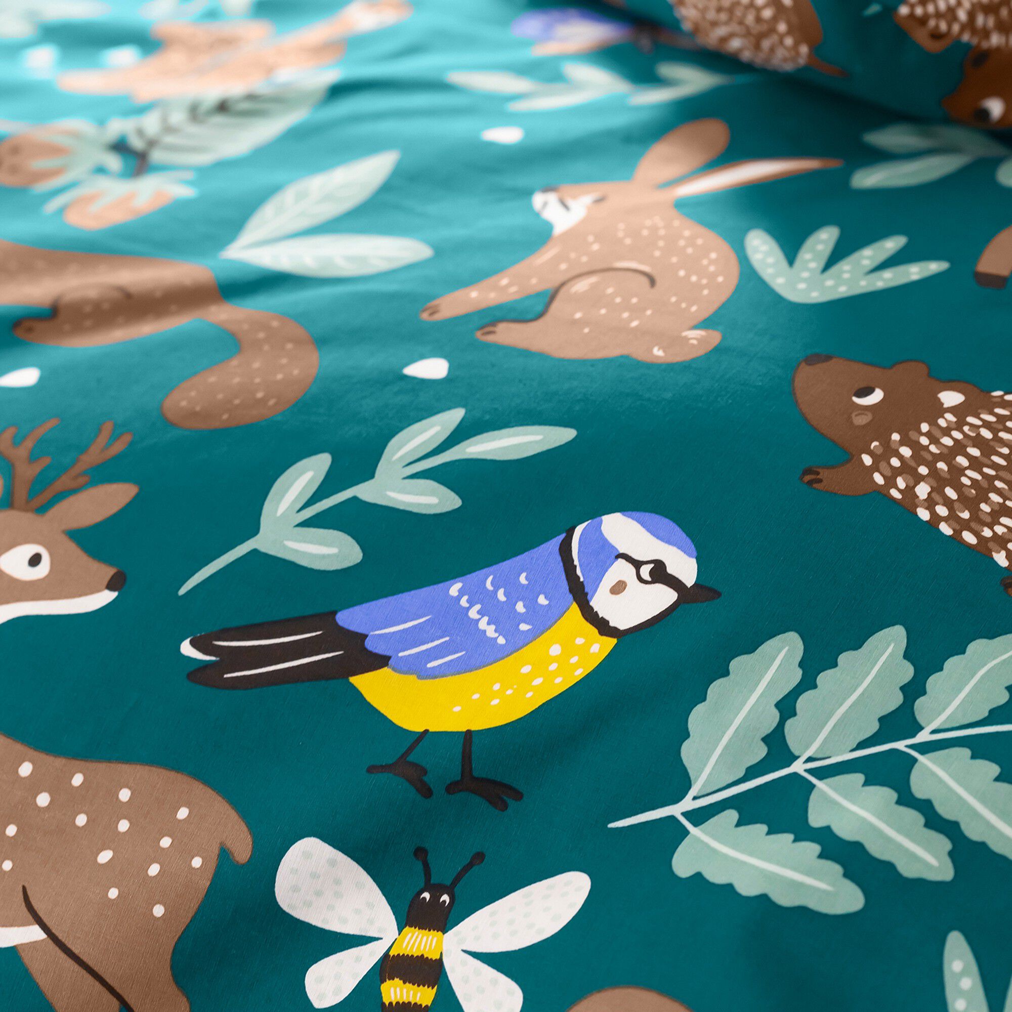 Linge de lit enfant à motifs Ourson en coton biologique, éco-responsable