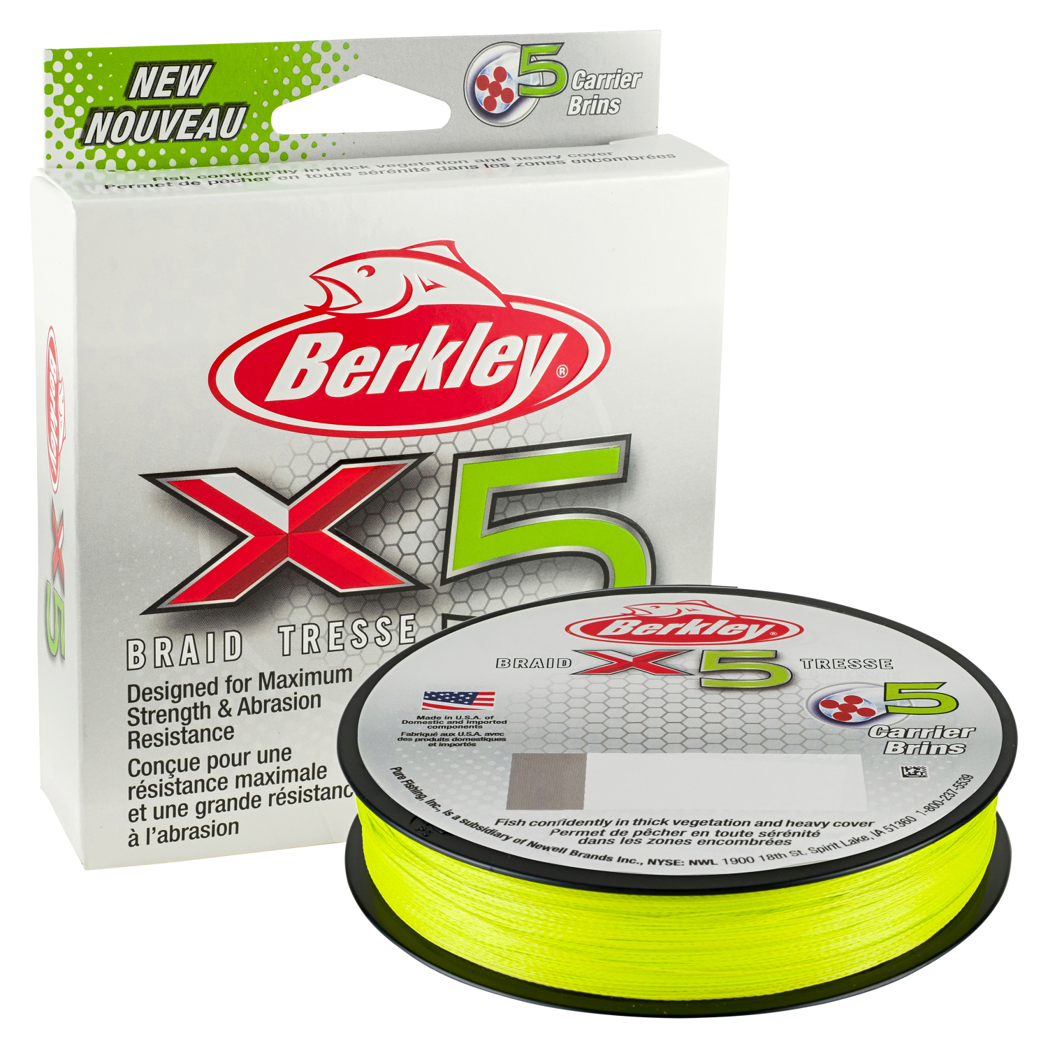 Berkley Angelschnur X5 Braid (Flame Green, 250/300 m)