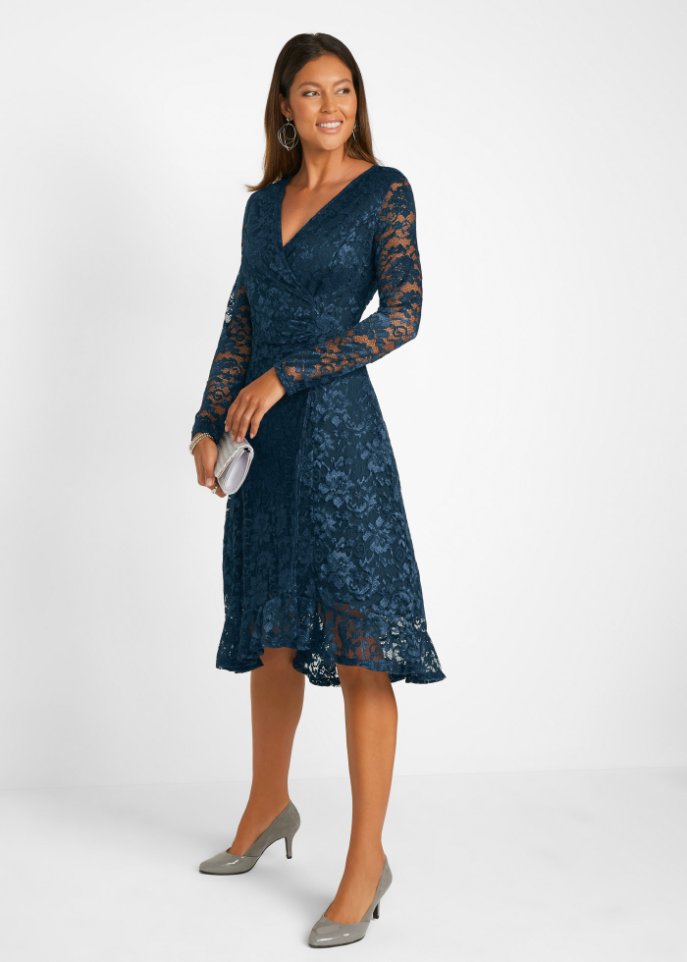 Spitzenkleid in Wickeloptik
