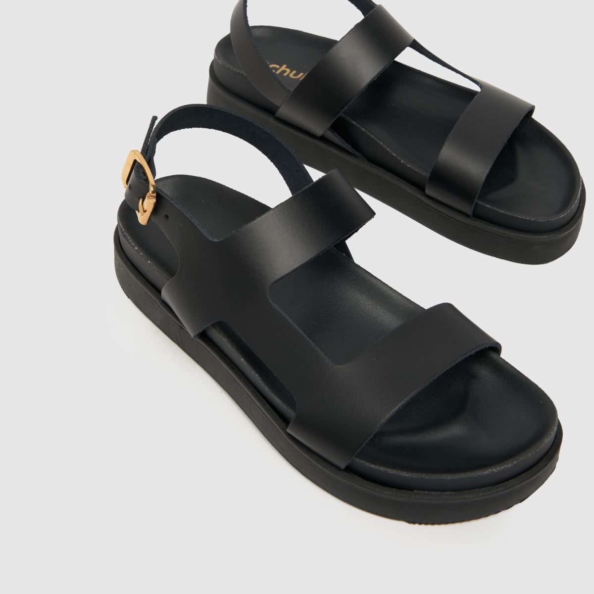 Schuh Tasmin vastag bőr szandál fekete színben