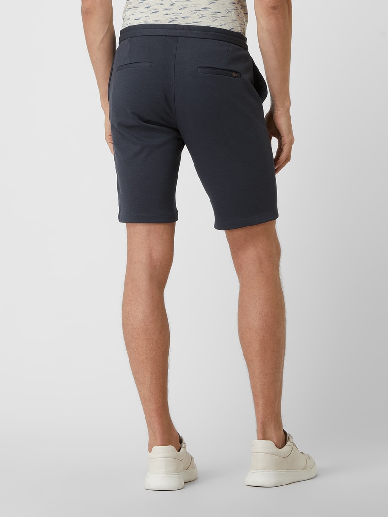 Shorts aus Piqué in marineblau