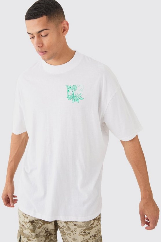 Oversize T-Shirt mit 13 Print