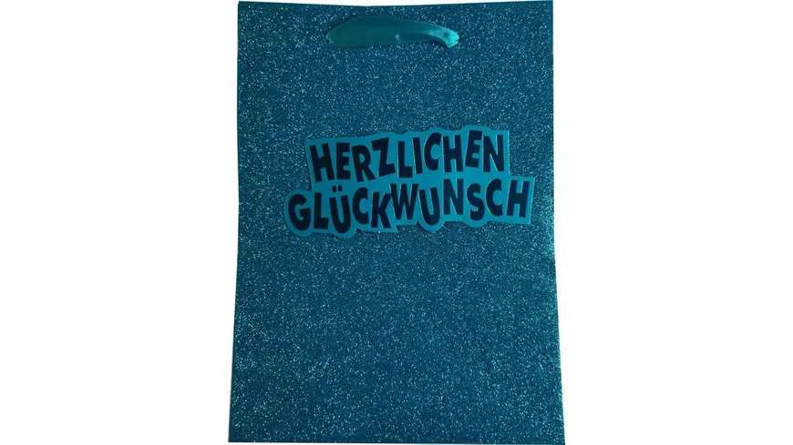 BOCK Geschenktüte mittel Happy Birthday Glitzer 18 x 21 x 8cm sortiert