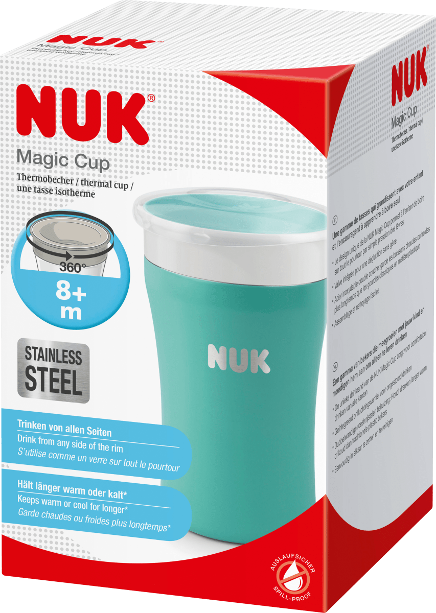 Trinklernbecher Magic Cup Edelstahl türkis, 230 ml, 1 St