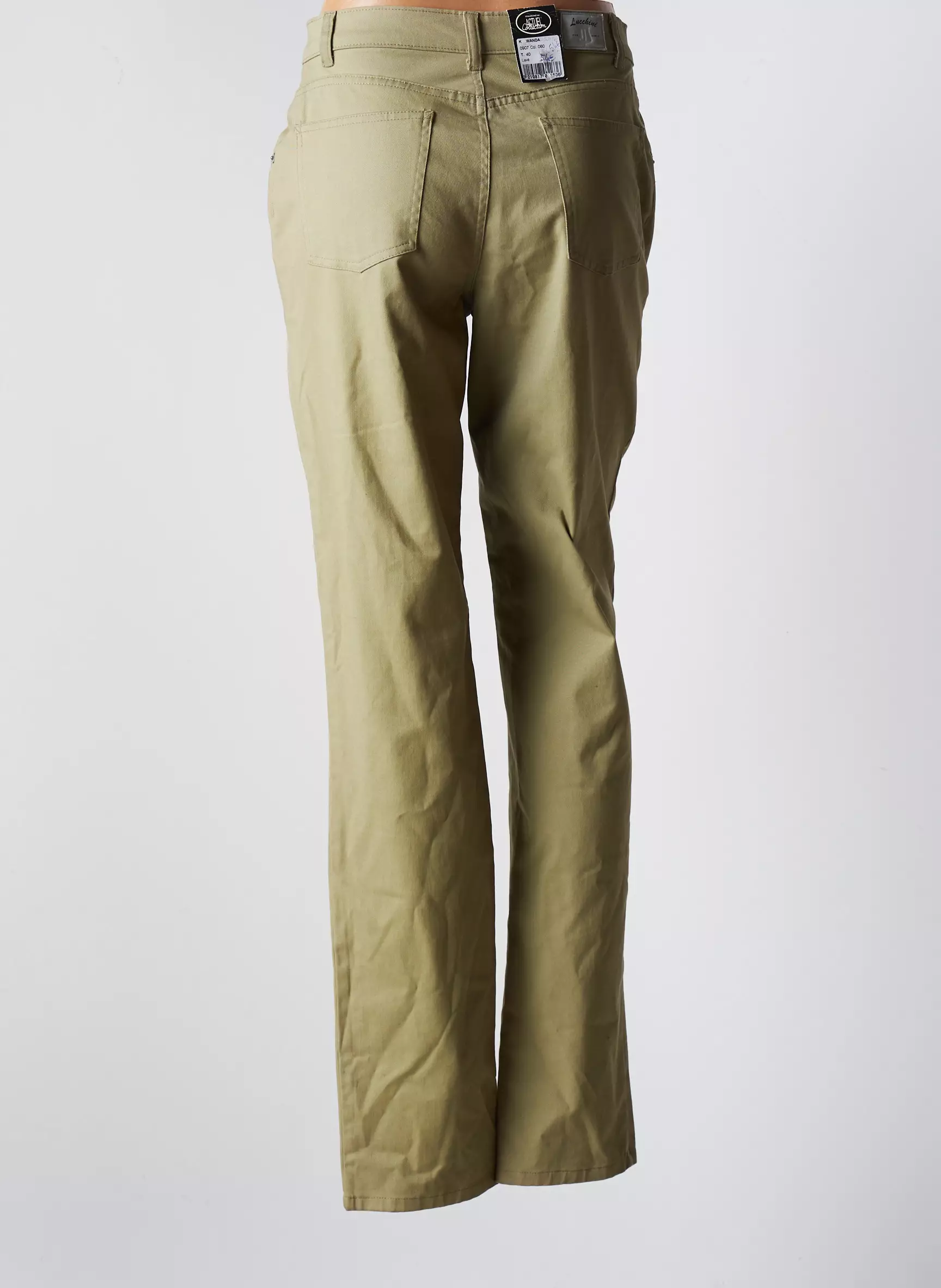 Lucchini Pantalons Droits Femme couleur vert