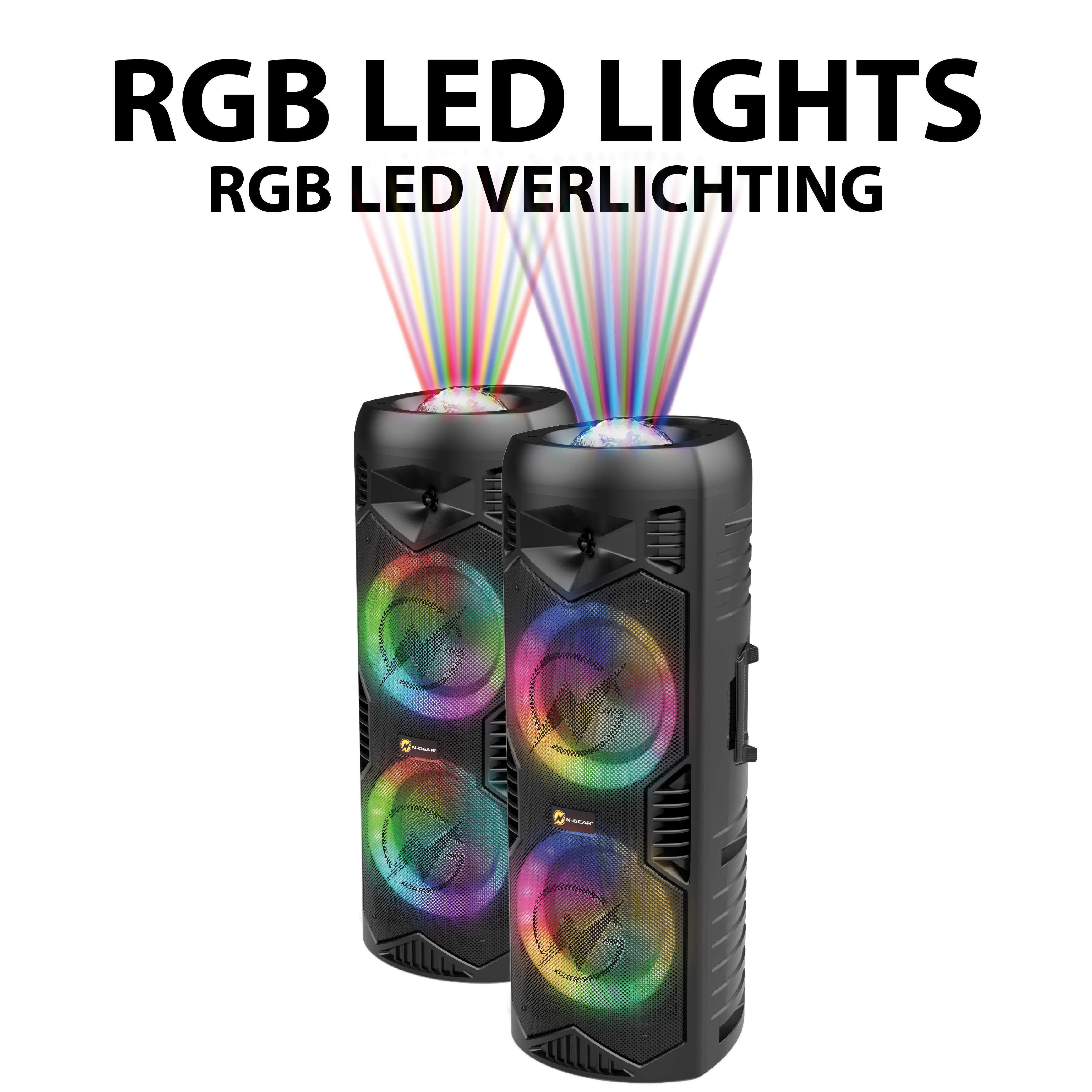 N-GEAR Let's Go Party 5150 Black Bluetooth-Lautsprecher (inklusive Fernbedienung, Drahtloses Mikrofon im Lieferumfang enthalten)